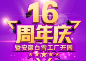 【白雪成立16周年，安微白雪工厂开园在即】重磅来袭